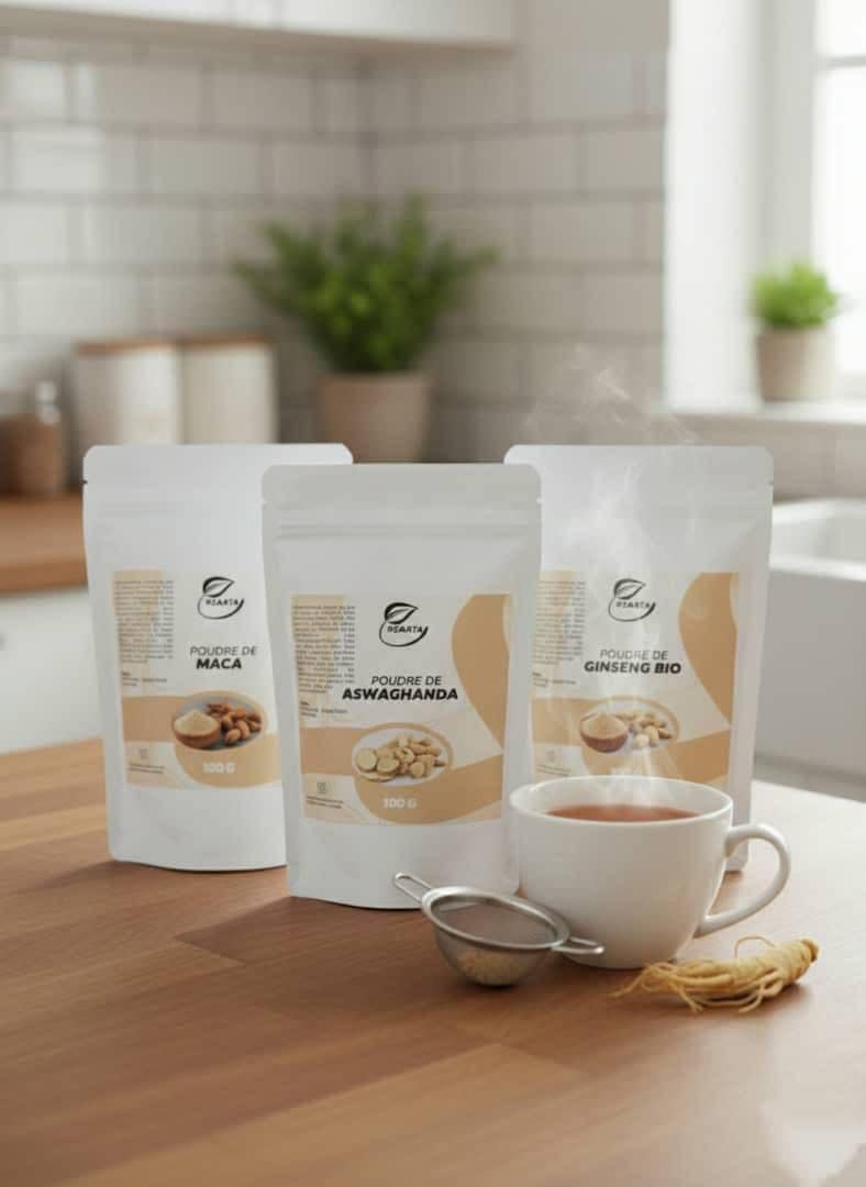 Pack Poudre de Maca + Ashwagandha + Ginseng Bio